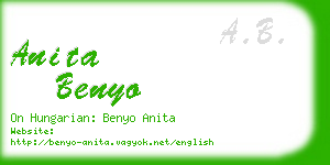 anita benyo business card
